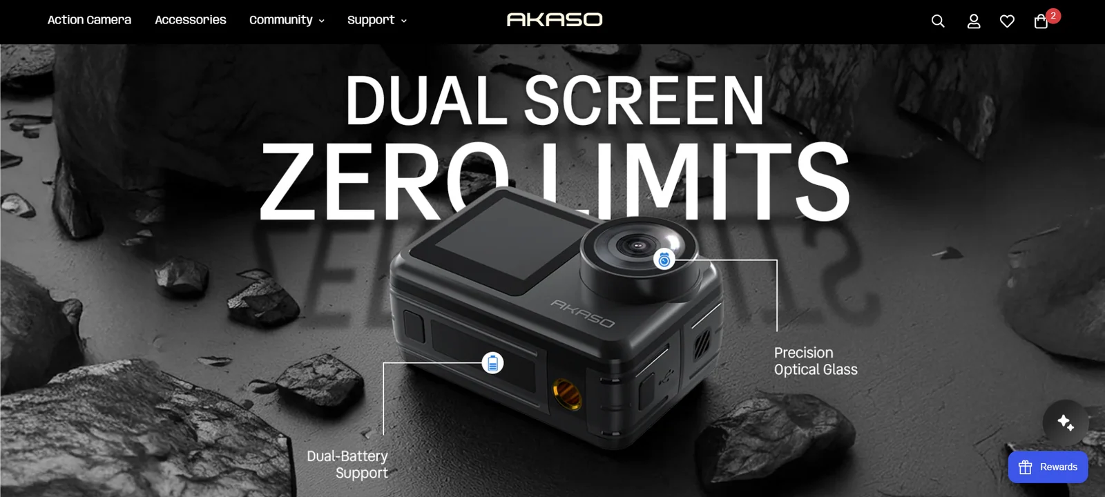 AKASO desktop website preview