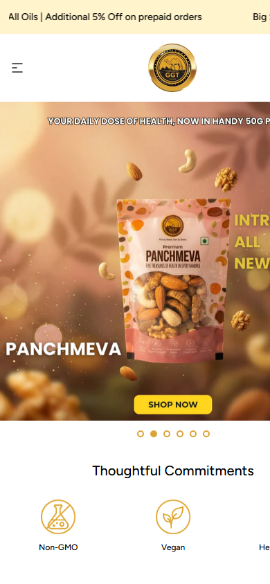 GGT Foods mobile website preview