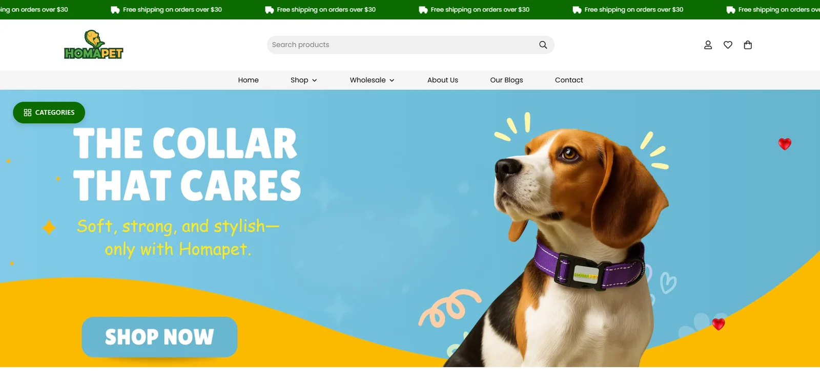 Homapet desktop website preview