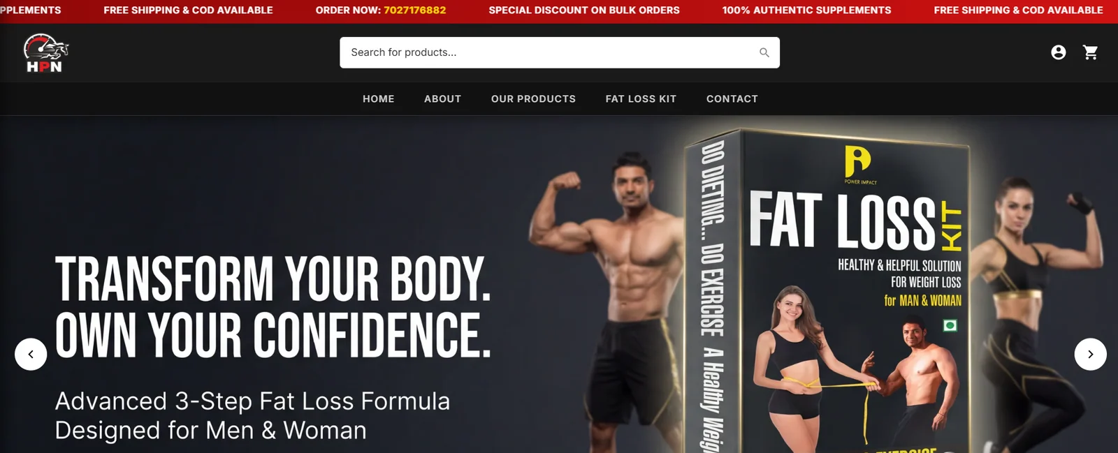 Horse Power Nutrition desktop website preview