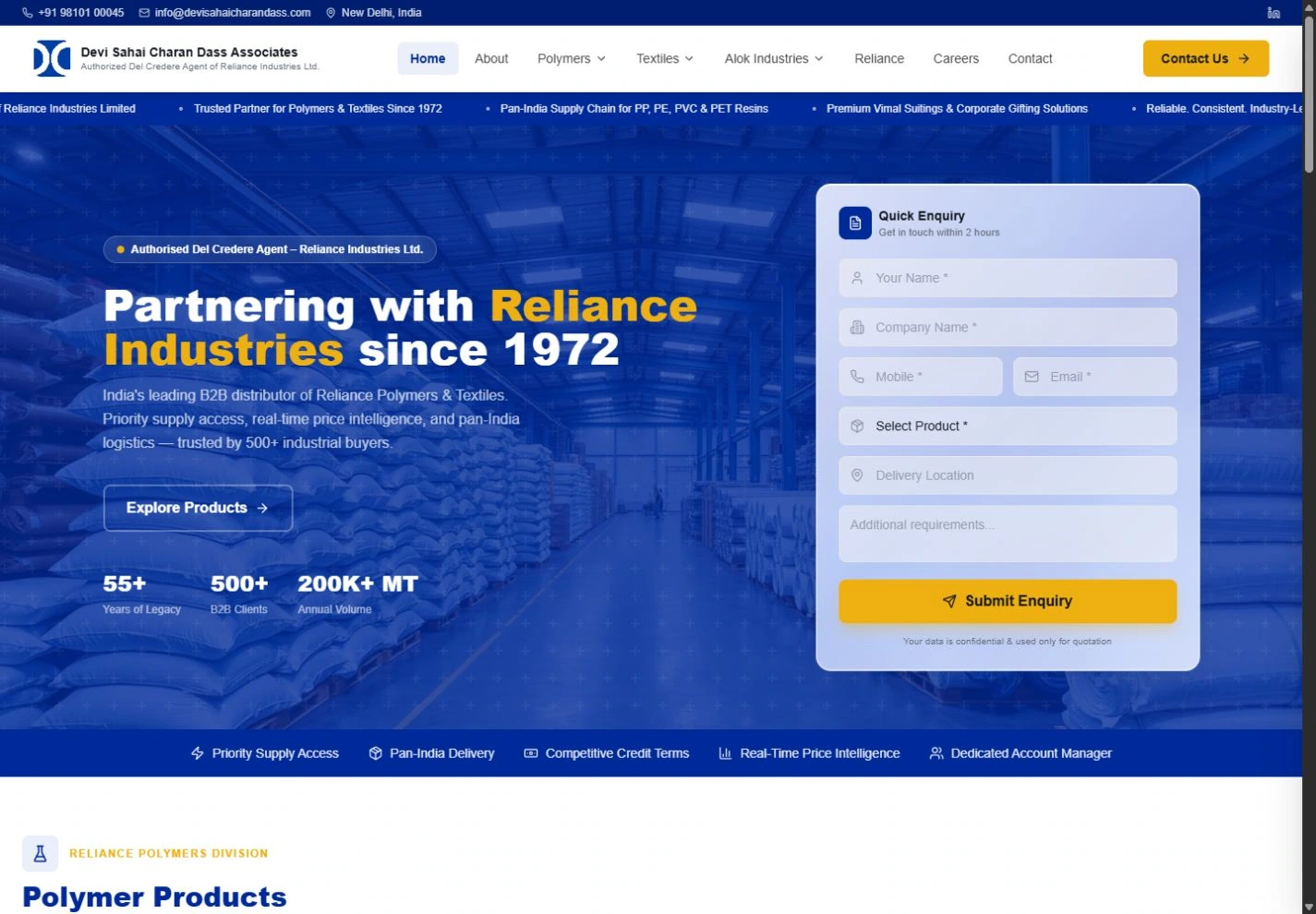 Devi Sahai Charan Dass website built by EHUB IT WEB SOLUTION