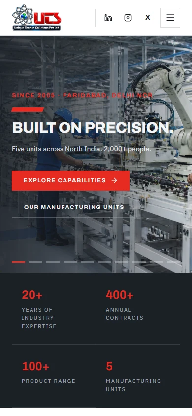Unique Techno Solutions mobile website preview